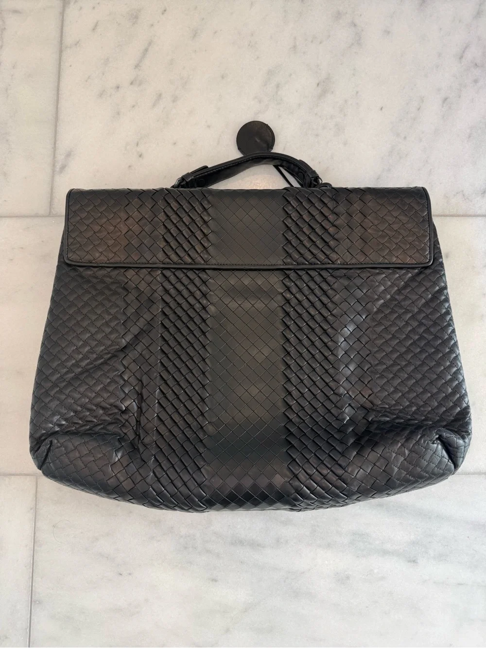 Bottega Veneta Intrecciato Briefcase Black Woven Leather Briefcase